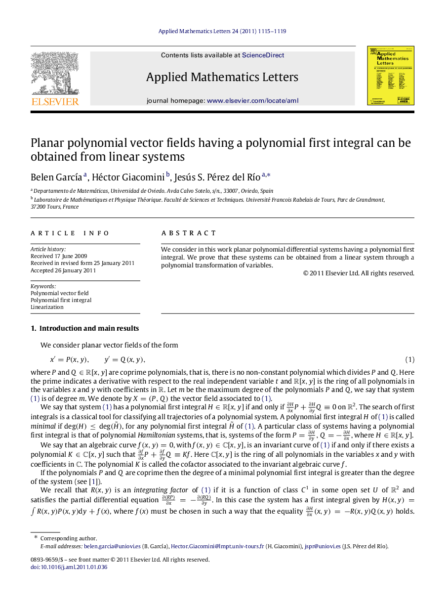 Planar polynomial vector fields having a polynomial first integral can be obtained from linear systems