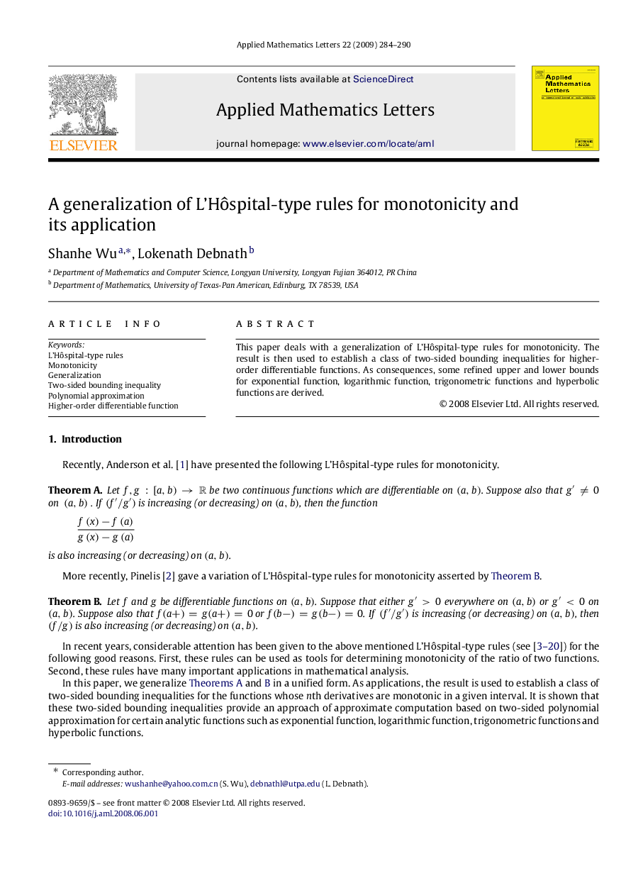 A generalization of L’Hôspital-type rules for monotonicity and its application