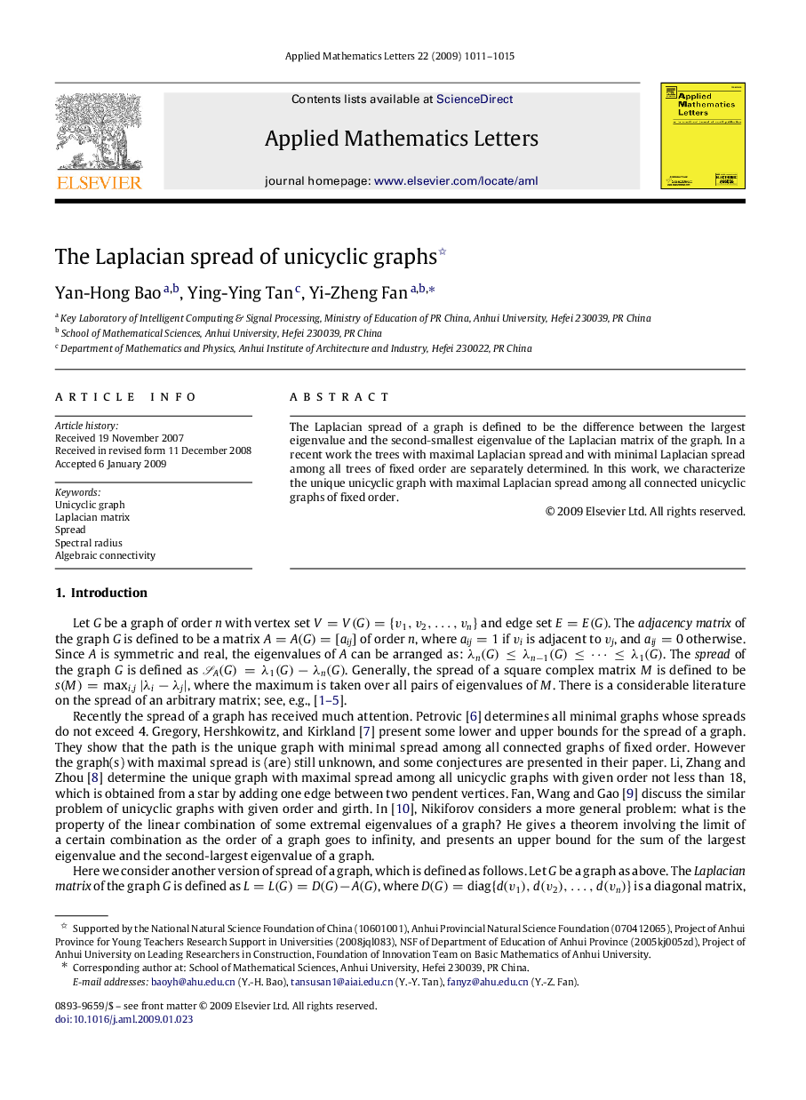 The Laplacian spread of unicyclic graphs 