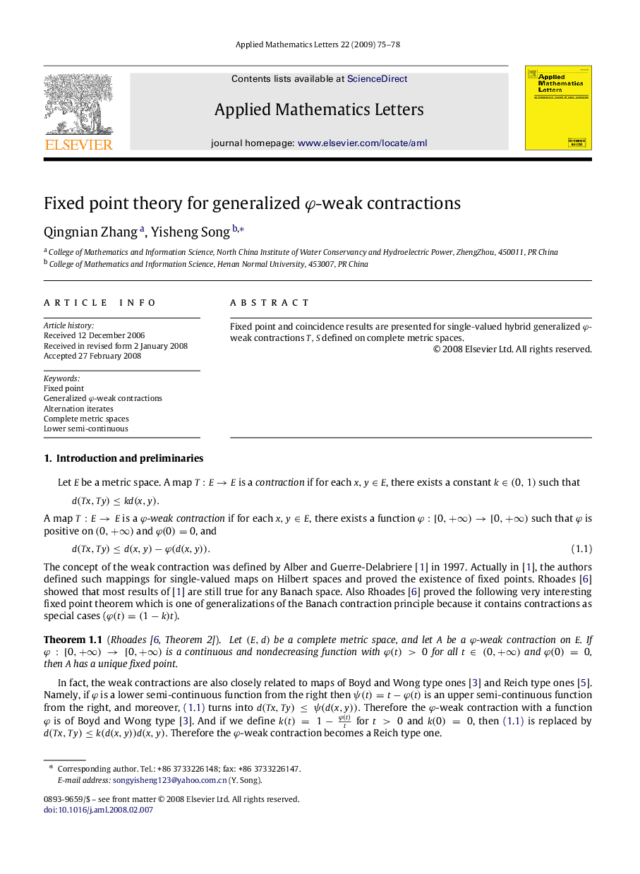 Fixed point theory for generalized φφ-weak contractions