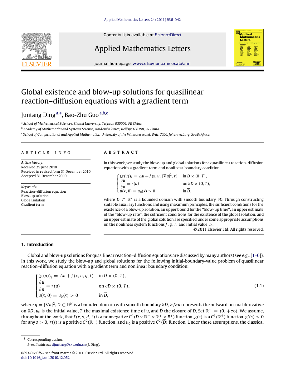 Global existence and blow-up solutions for quasilinear reaction–diffusion equations with a gradient term