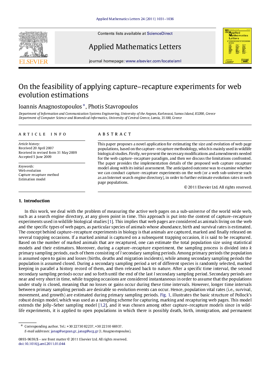 On the feasibility of applying capture–recapture experiments for web evolution estimations