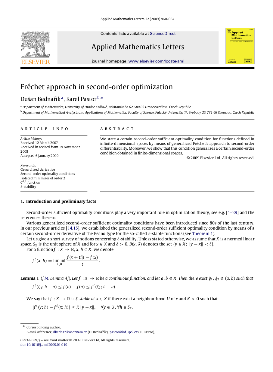 Fréchet approach in second-order optimization