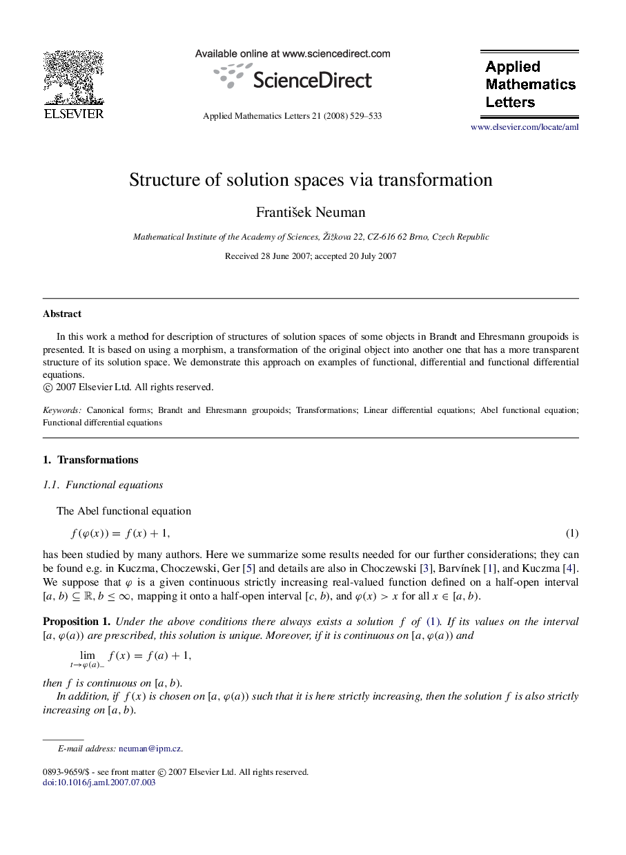 Structure of solution spaces via transformation