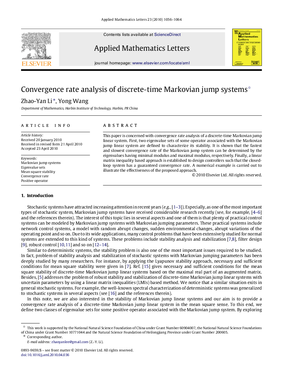 Convergence rate analysis of discrete-time Markovian jump systems 