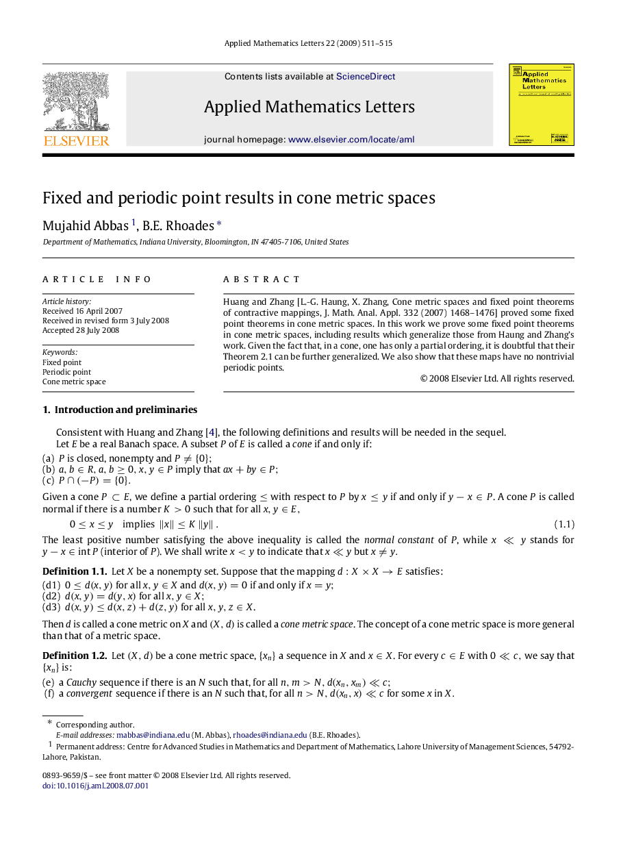 Fixed and periodic point results in cone metric spaces