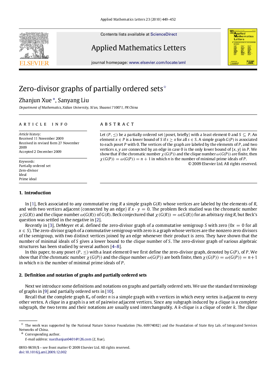 Zero-divisor graphs of partially ordered sets 