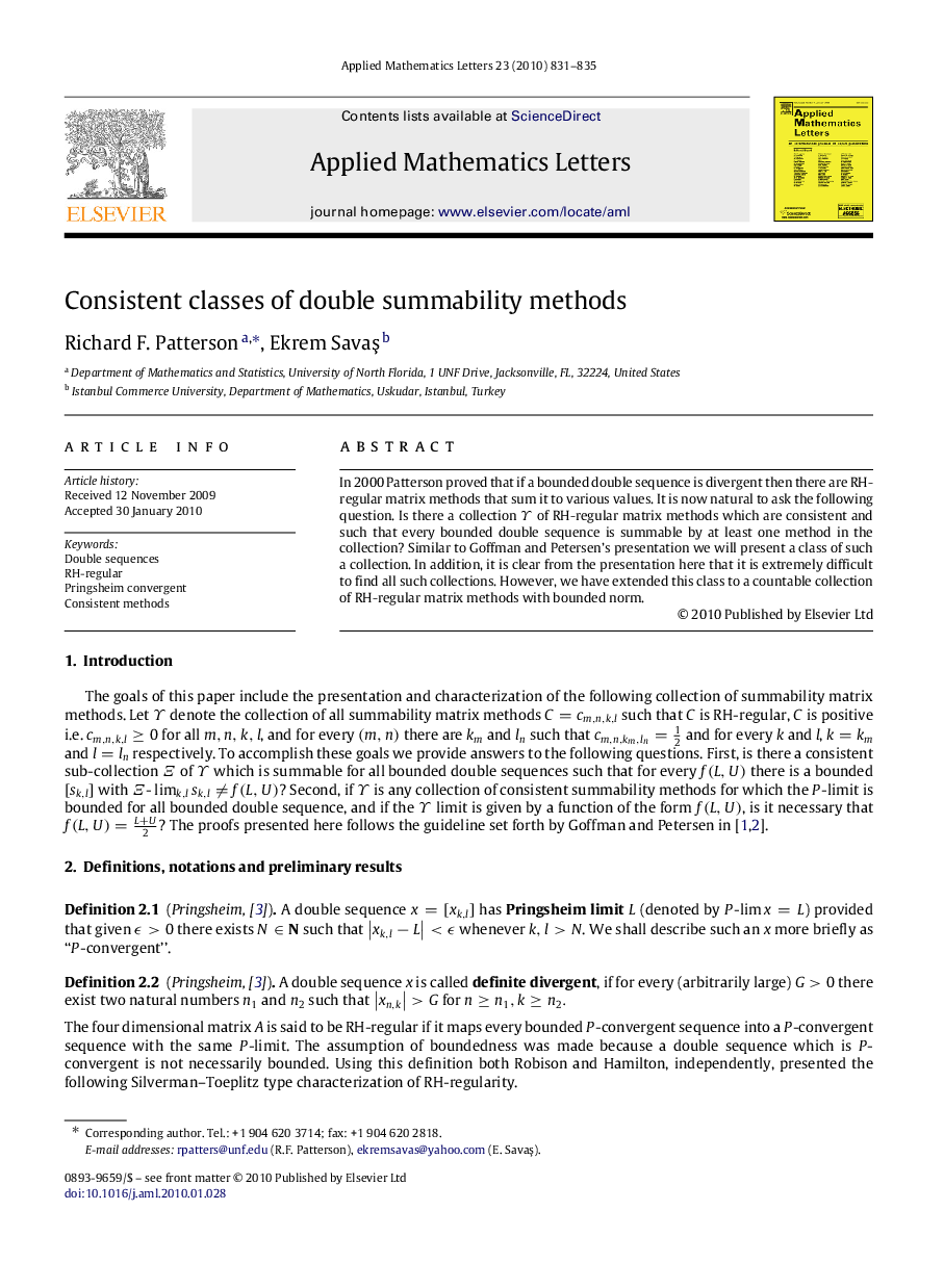 Consistent classes of double summability methods