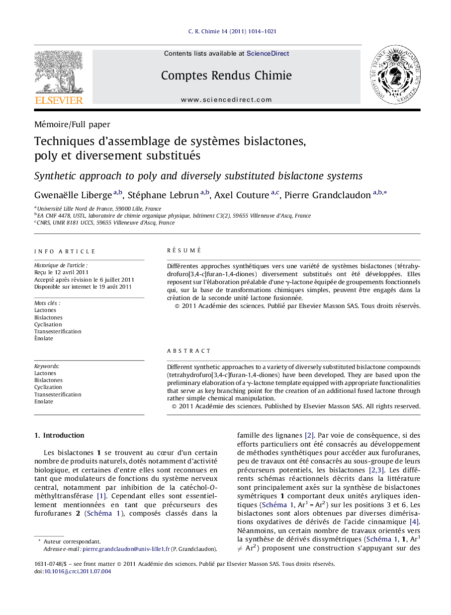 Techniques d’assemblage de systèmes bislactones, poly et diversement substitués