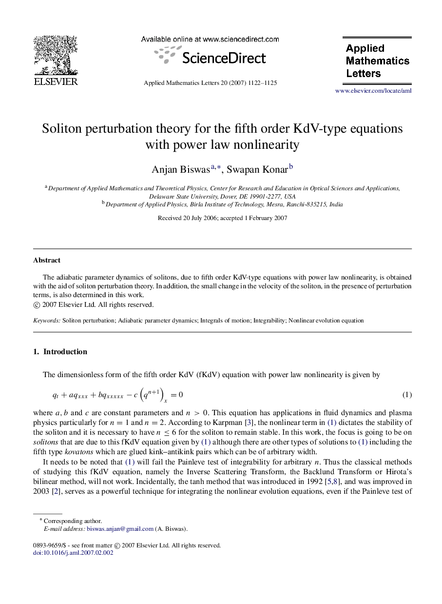 Soliton perturbation theory for the fifth order KdV-type equations with power law nonlinearity