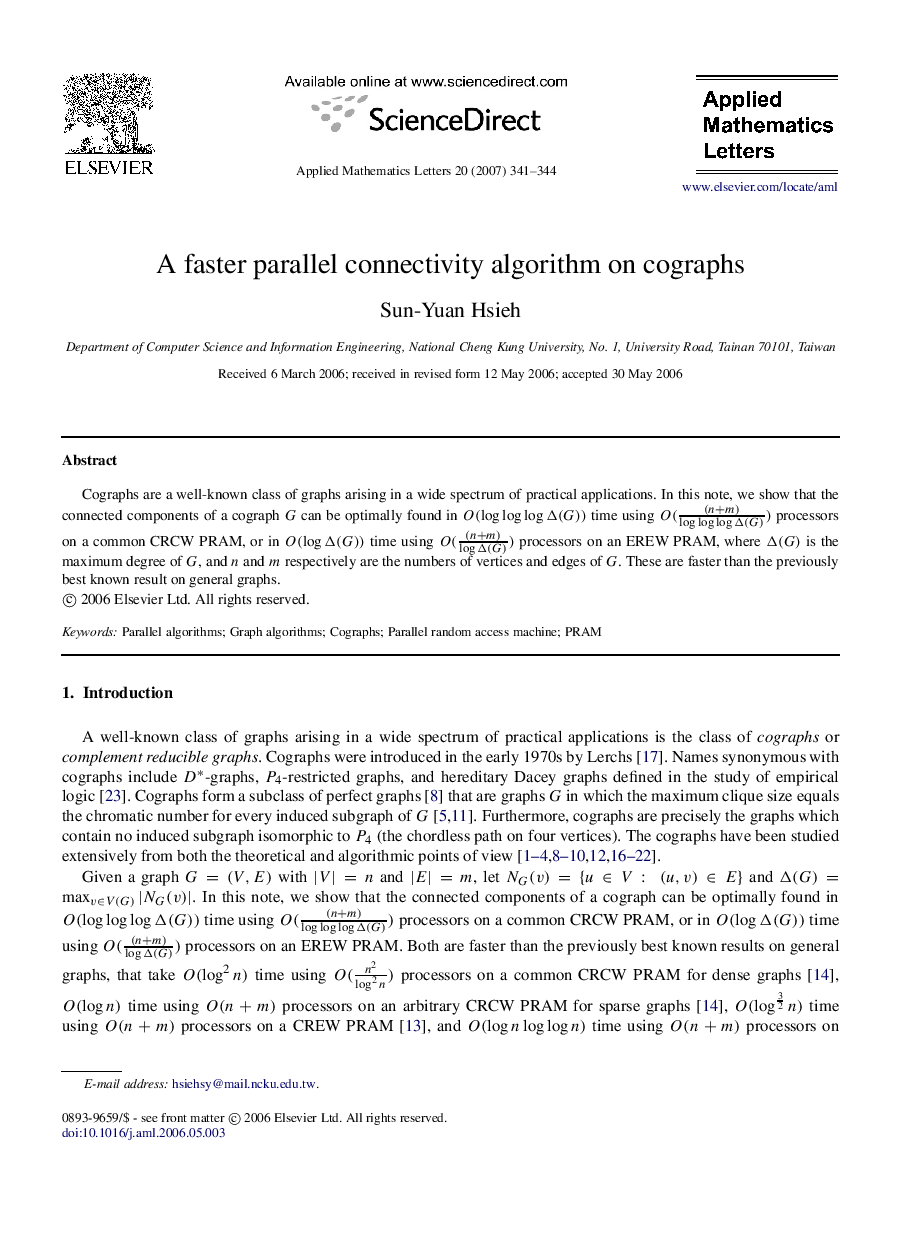 A faster parallel connectivity algorithm on cographs