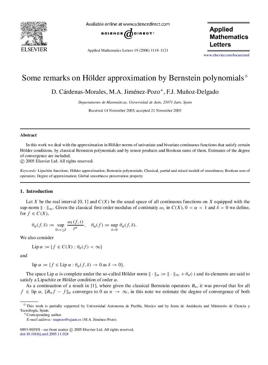 Some remarks on Hölder approximation by Bernstein polynomials 