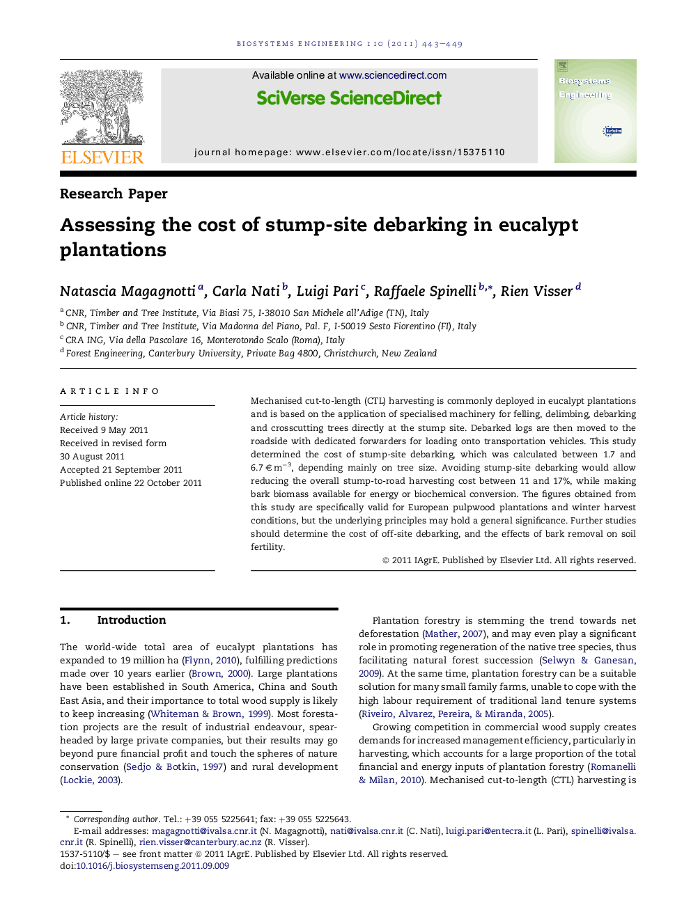 Assessing the cost of stump-site debarking in eucalypt plantations