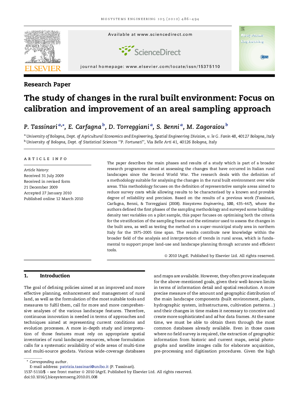 The study of changes in the rural built environment: Focus on calibration and improvement of an areal sampling approach