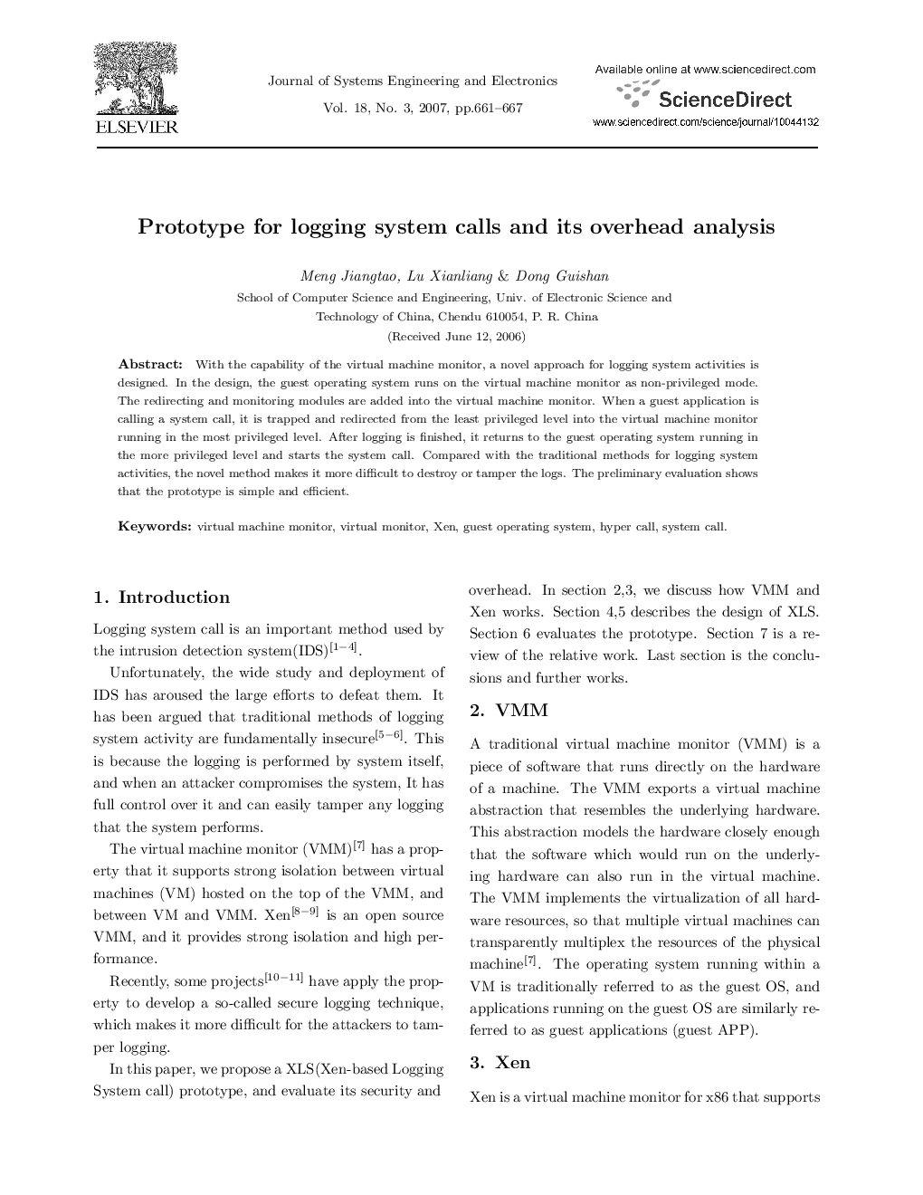 Prototype for logging system calls and its overhead analysis