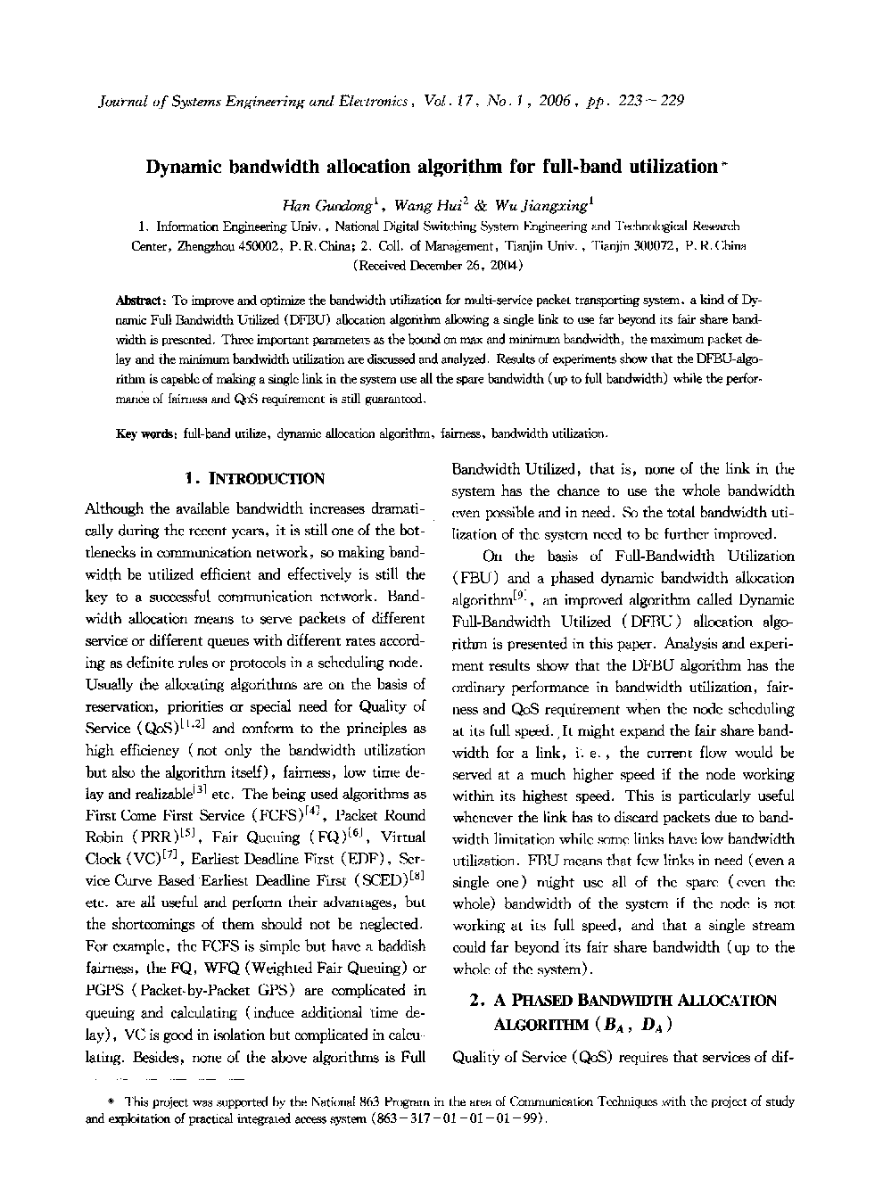 Dynamic bandwidth allocation algorithm for full-band utilization1
		