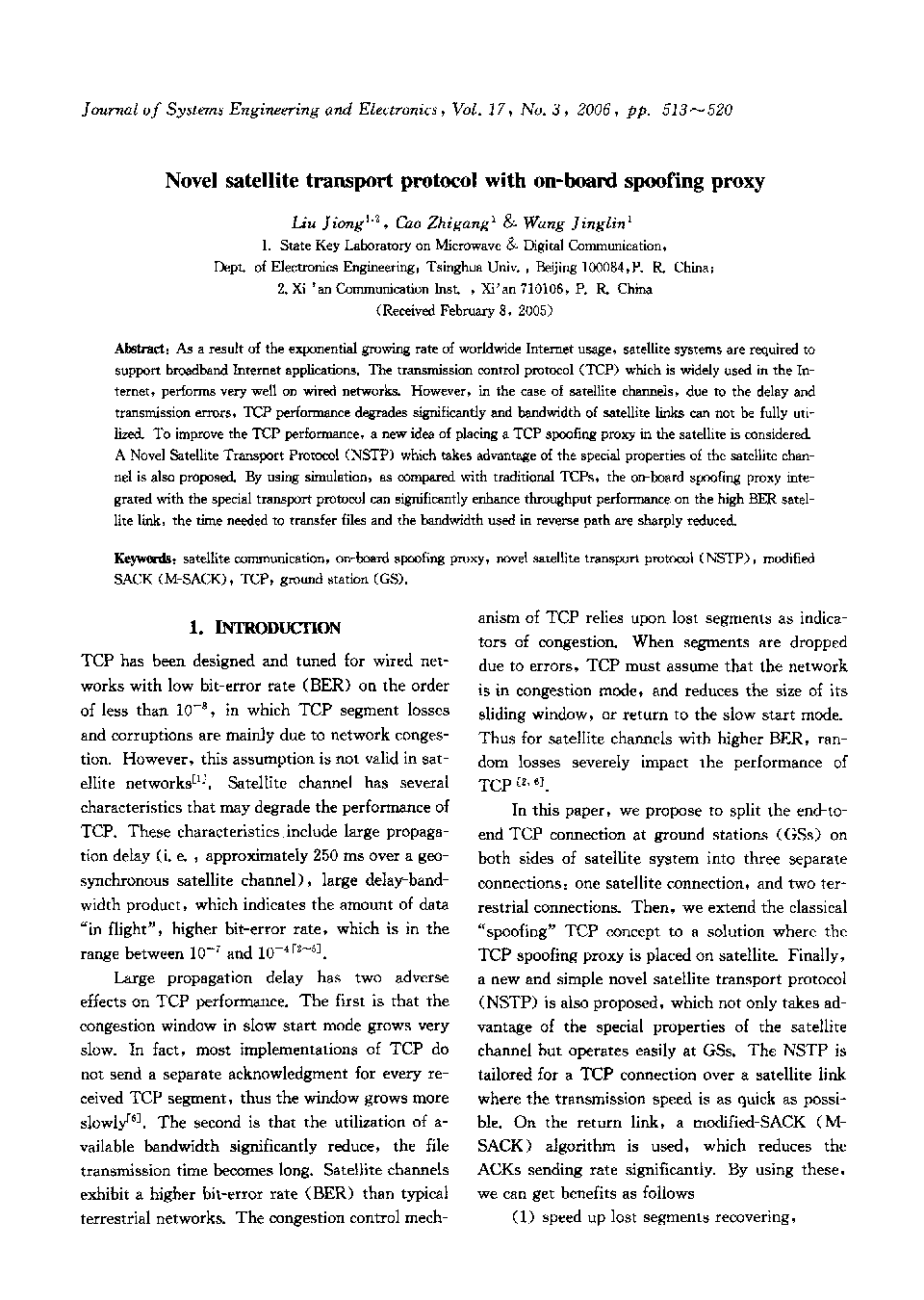 Novel satellite transport protocol with on-board spoofing proxy