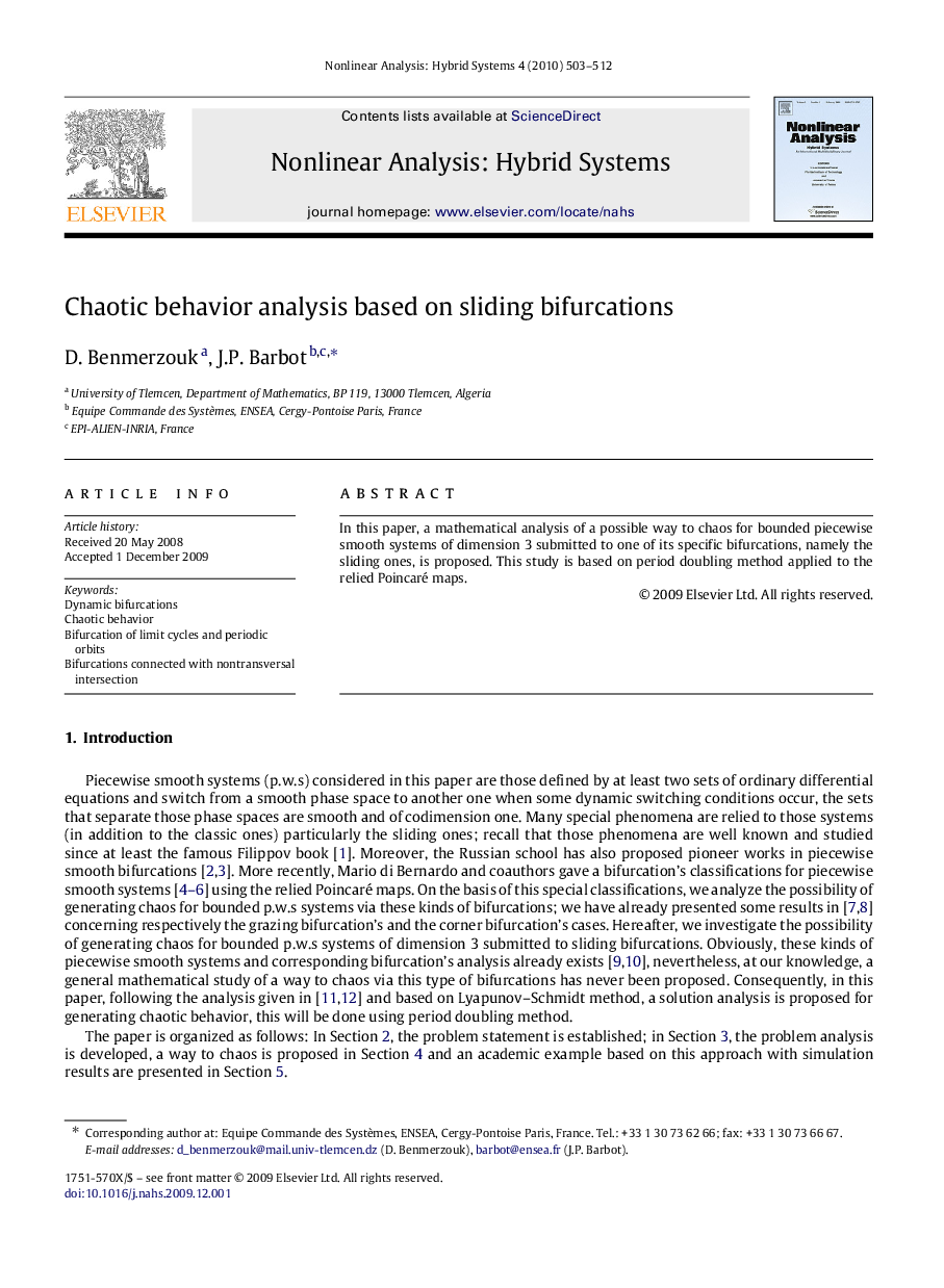 Chaotic behavior analysis based on sliding bifurcations