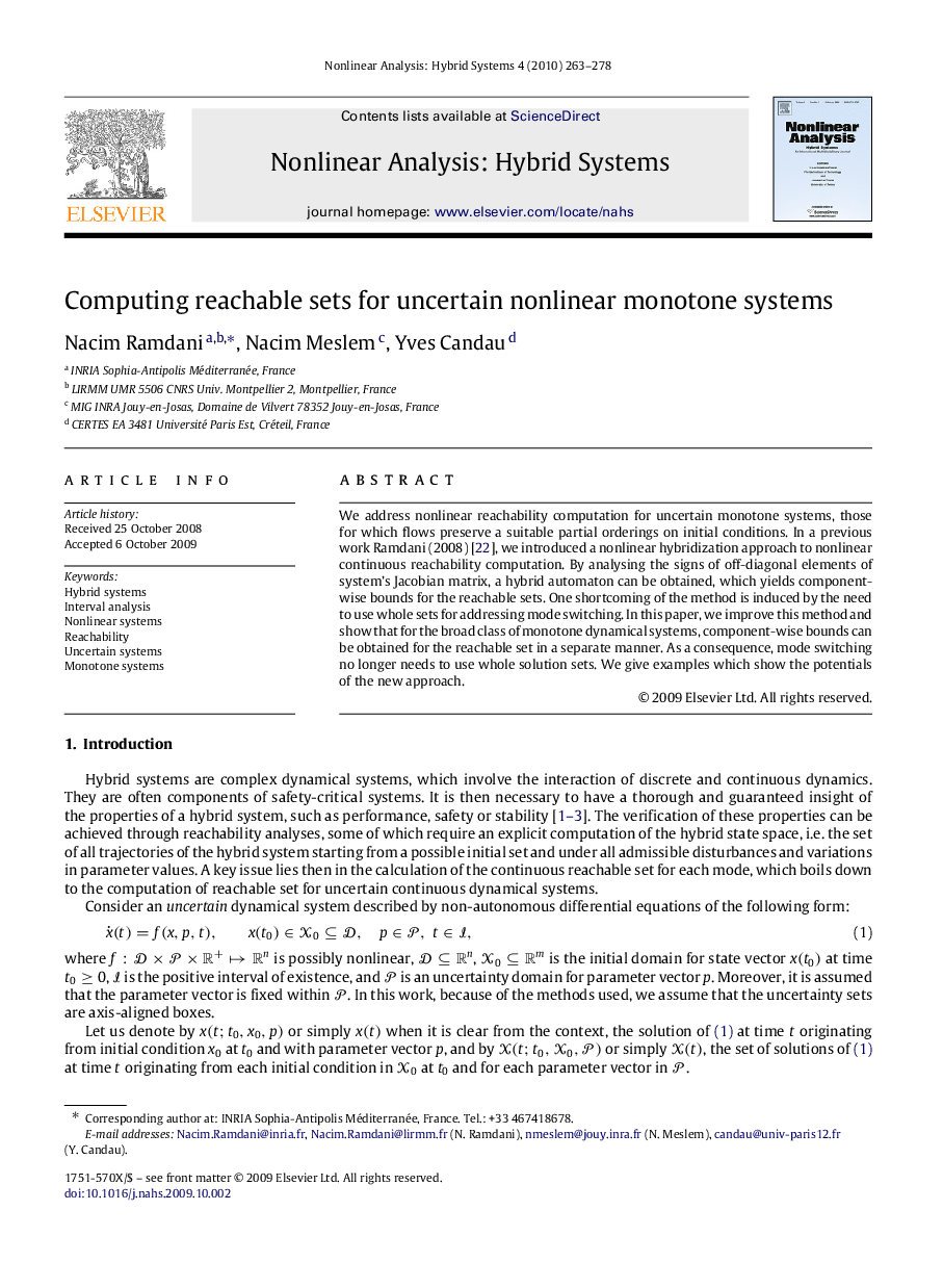 Computing reachable sets for uncertain nonlinear monotone systems