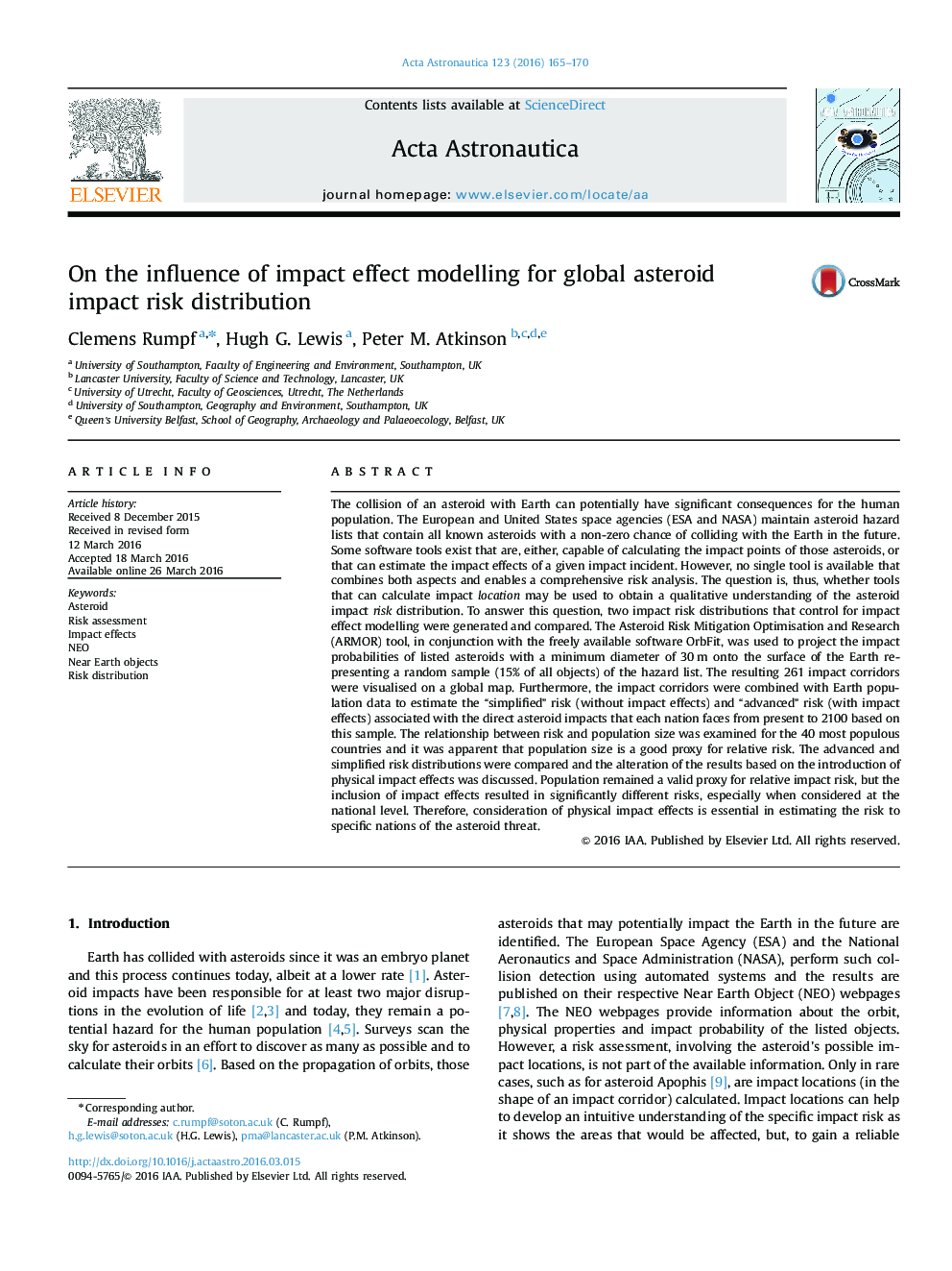On the influence of impact effect modelling for global asteroid impact risk distribution
