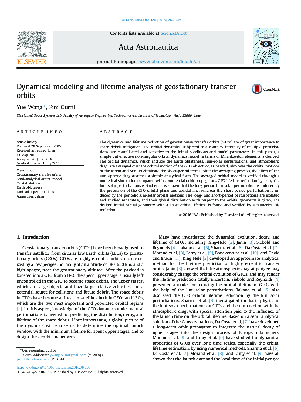 Dynamical modeling and lifetime analysis of geostationary transfer orbits