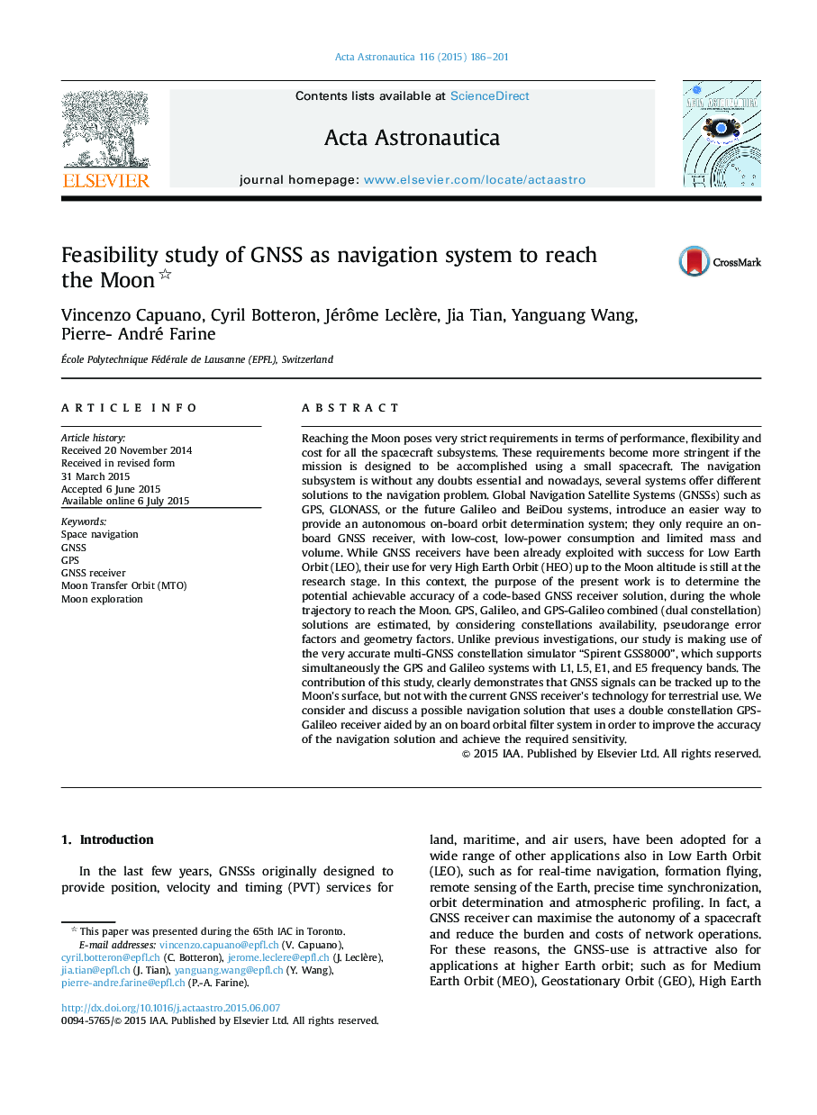 Feasibility study of GNSS as navigation system to reach the Moon 