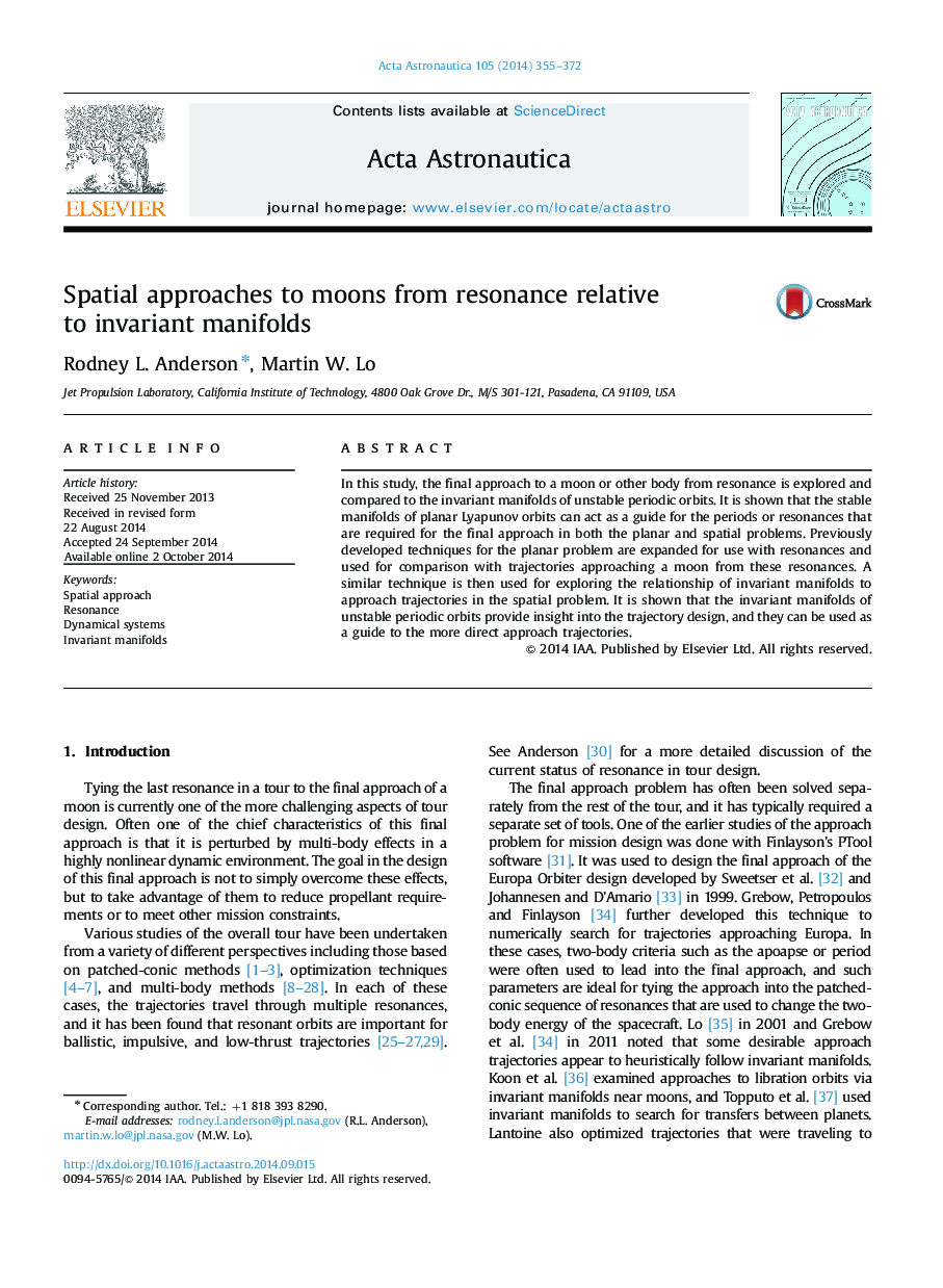 Spatial approaches to moons from resonance relative to invariant manifolds