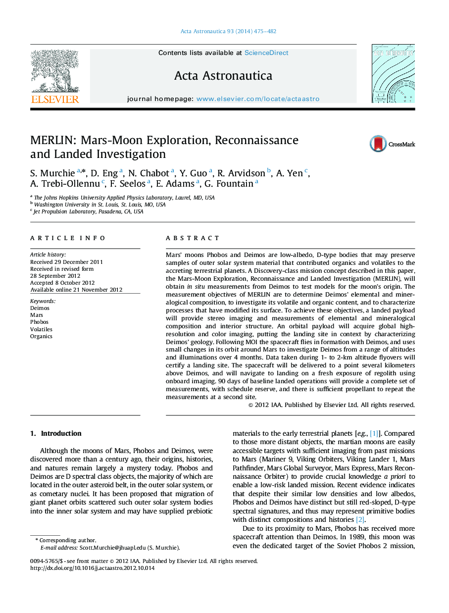 MERLIN: Mars-Moon Exploration, Reconnaissance and Landed Investigation