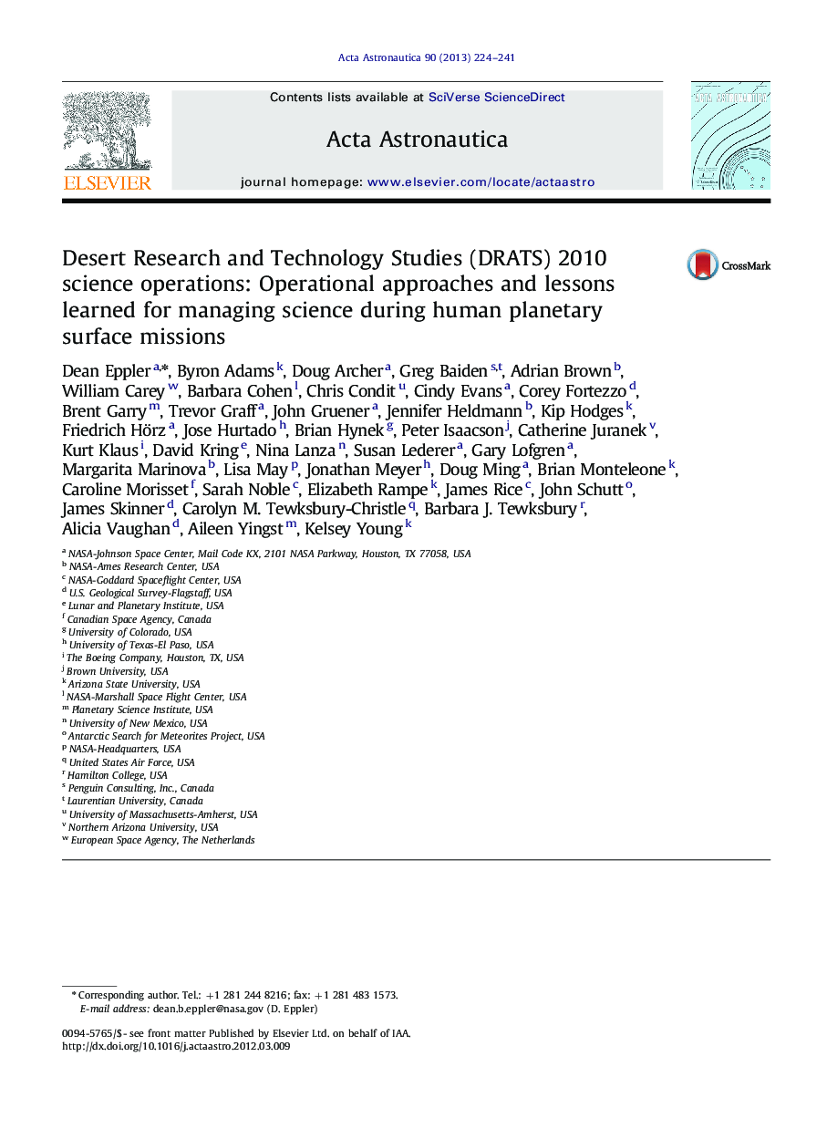 Desert Research and Technology Studies (DRATS) 2010 science operations: Operational approaches and lessons learned for managing science during human planetary surface missions