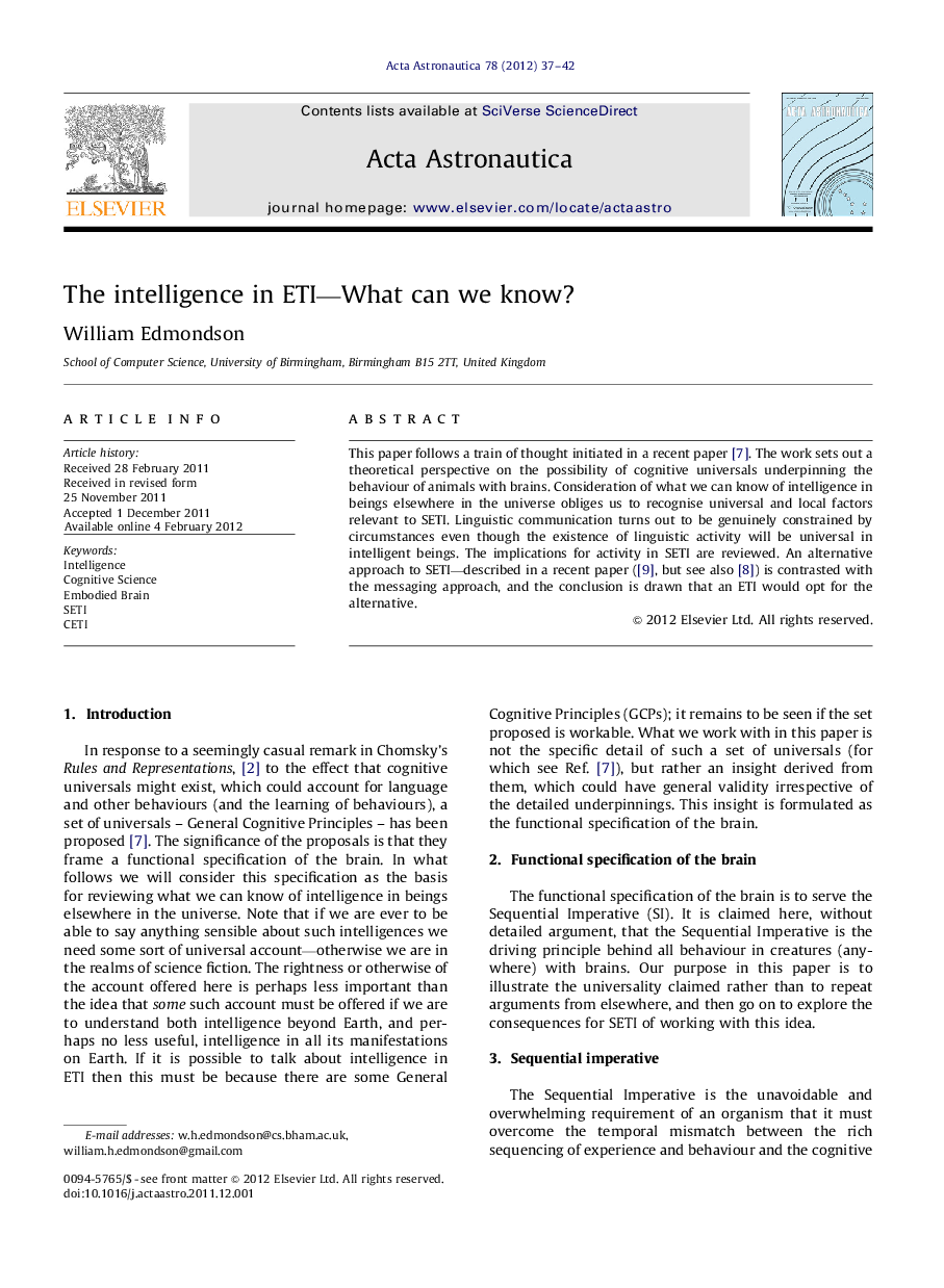 The intelligence in ETI—What can we know?