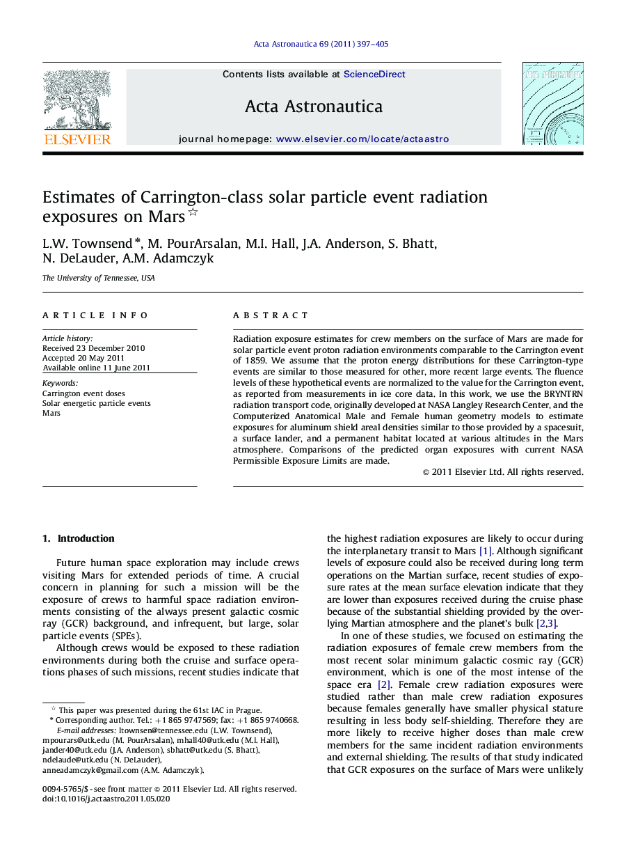 Estimates of Carrington-class solar particle event radiation exposures on Mars 