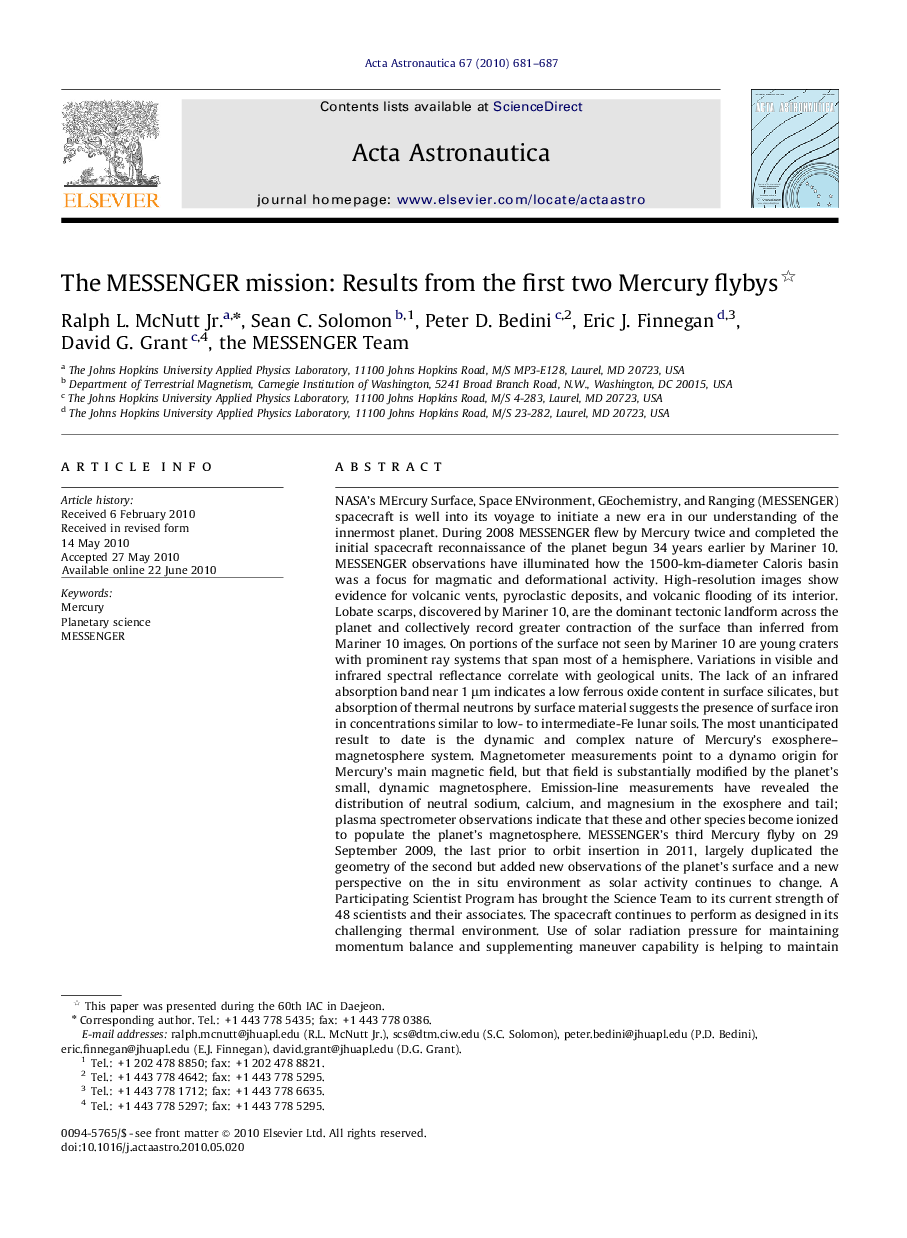 The MESSENGER mission: Results from the first two Mercury flybys 