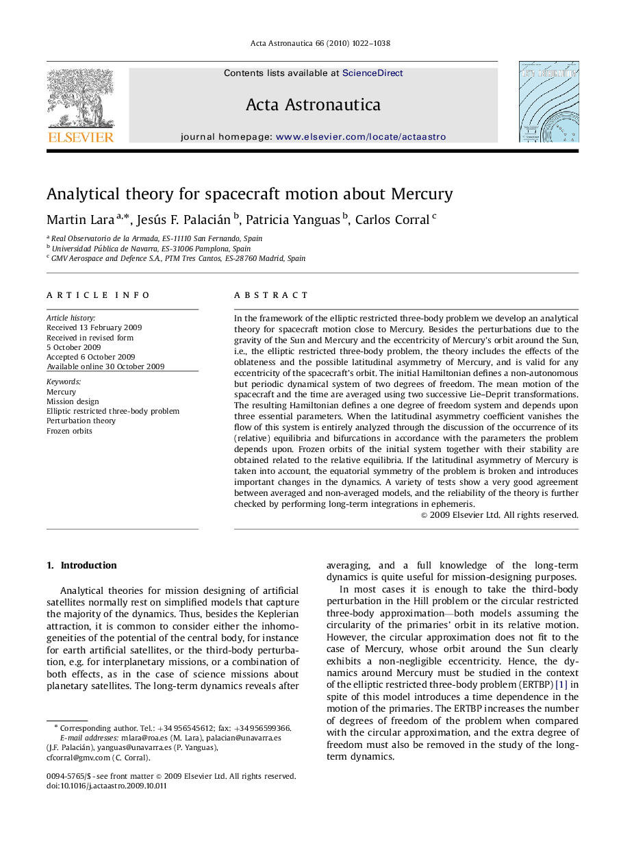 Analytical theory for spacecraft motion about Mercury