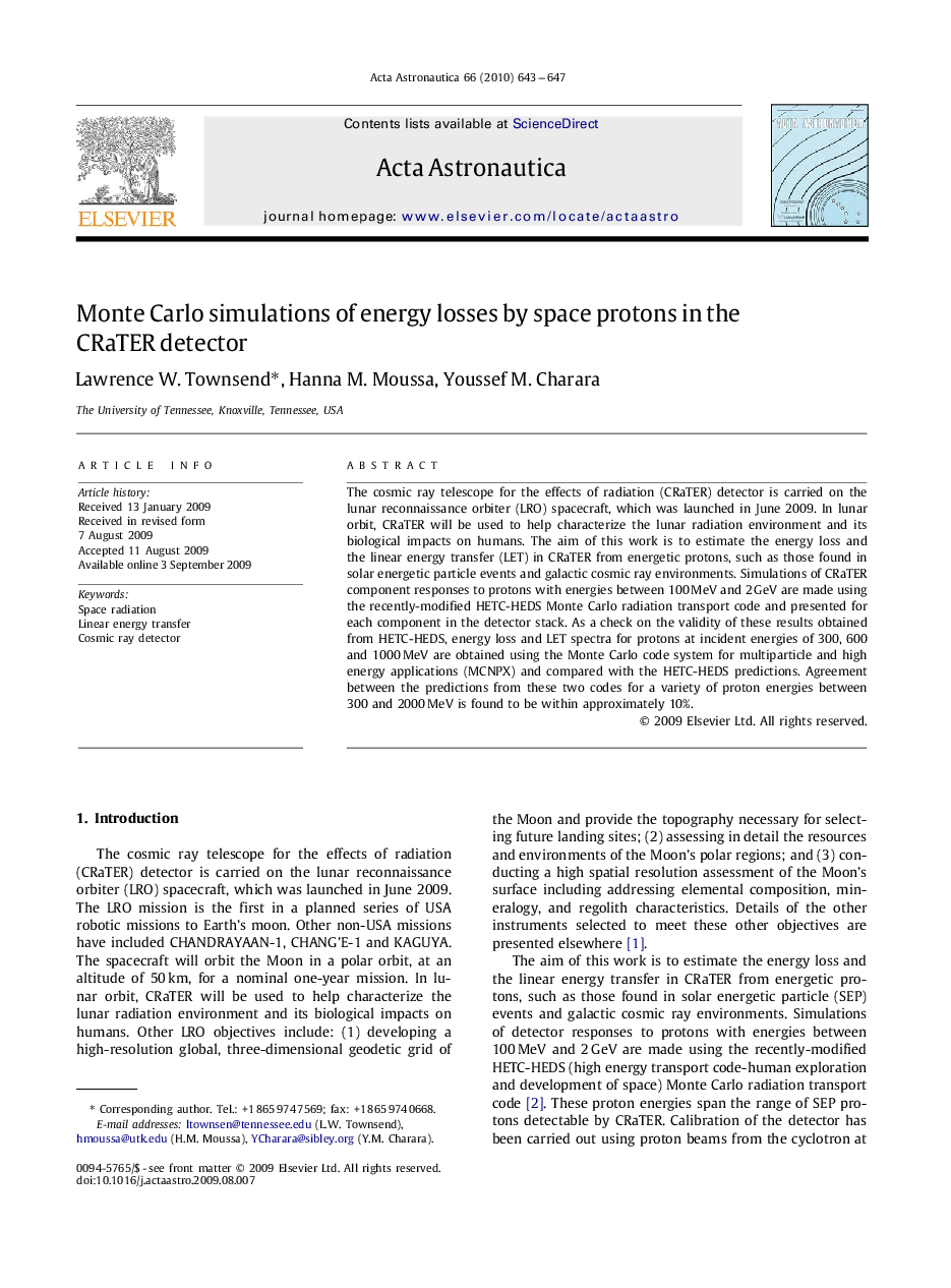 Monte Carlo simulations of energy losses by space protons in the CRaTER detector