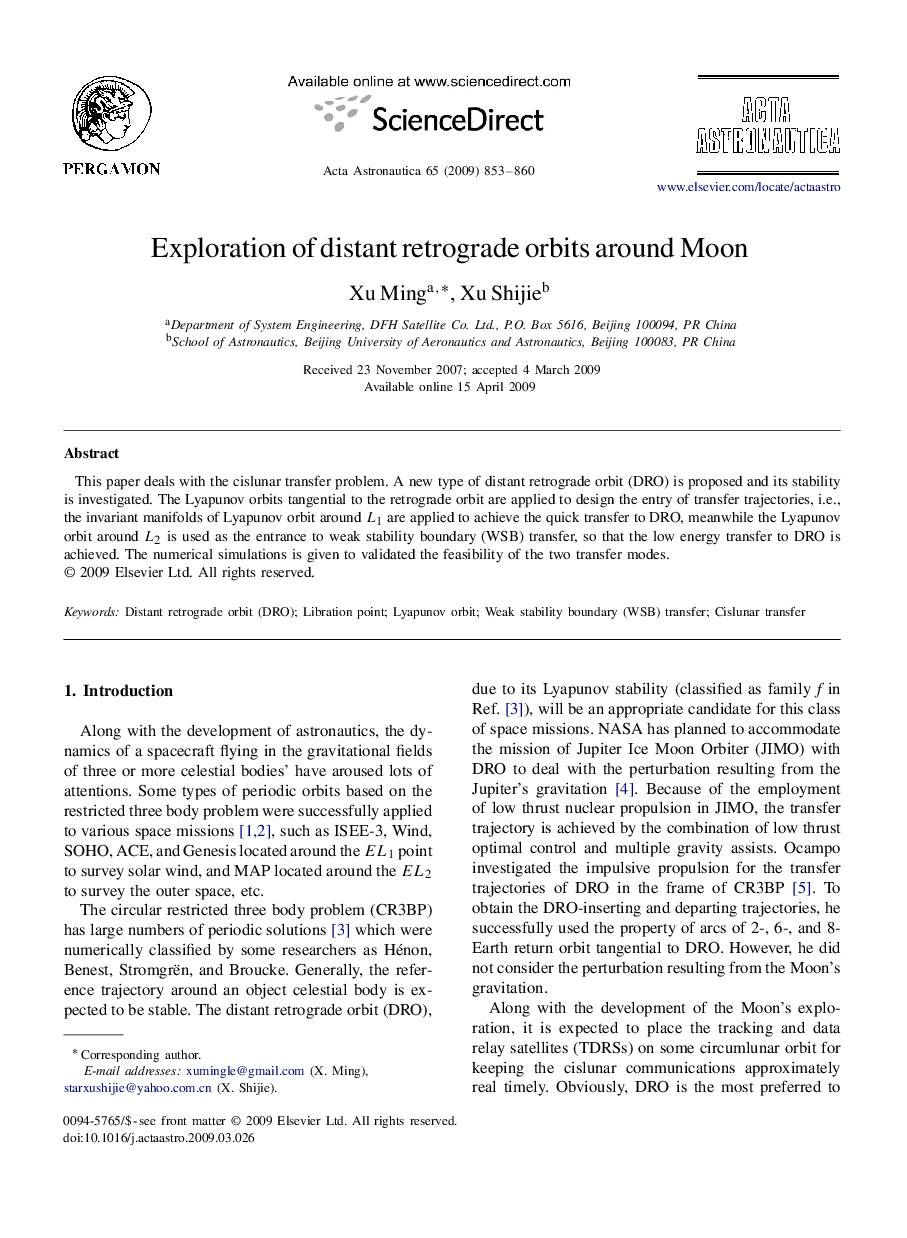 Exploration of distant retrograde orbits around Moon