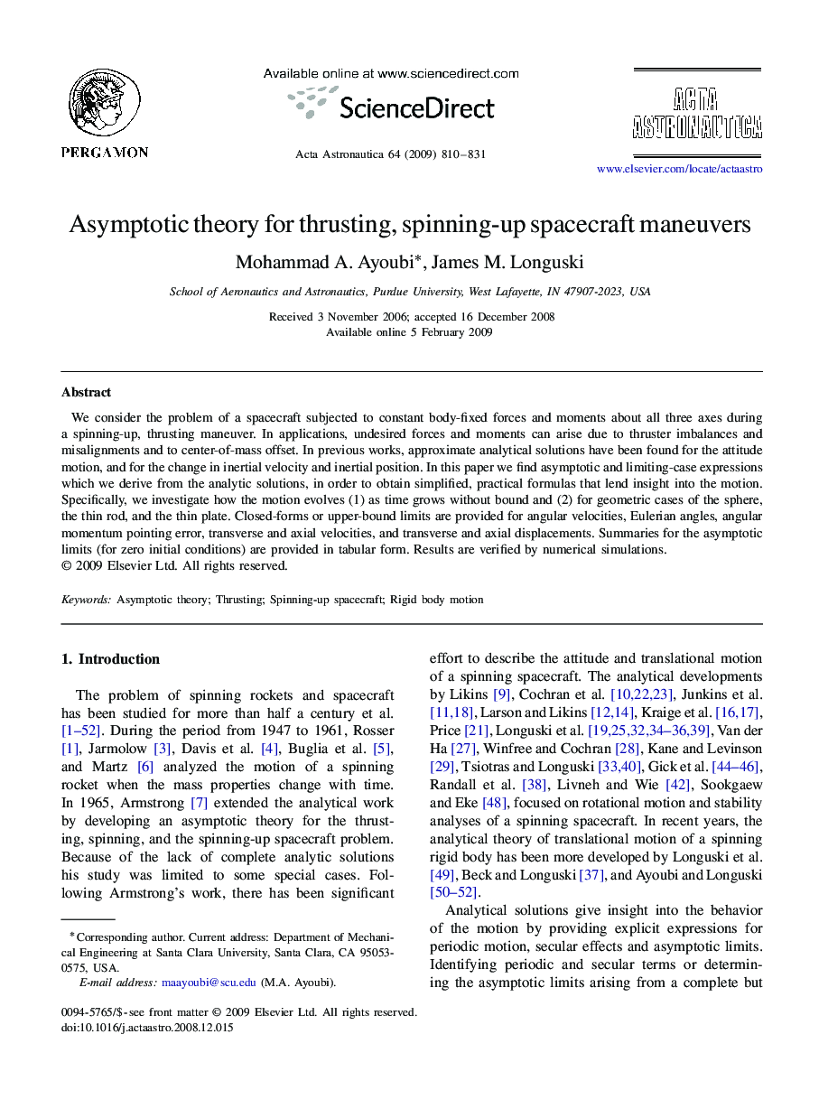 Asymptotic theory for thrusting, spinning-up spacecraft maneuvers