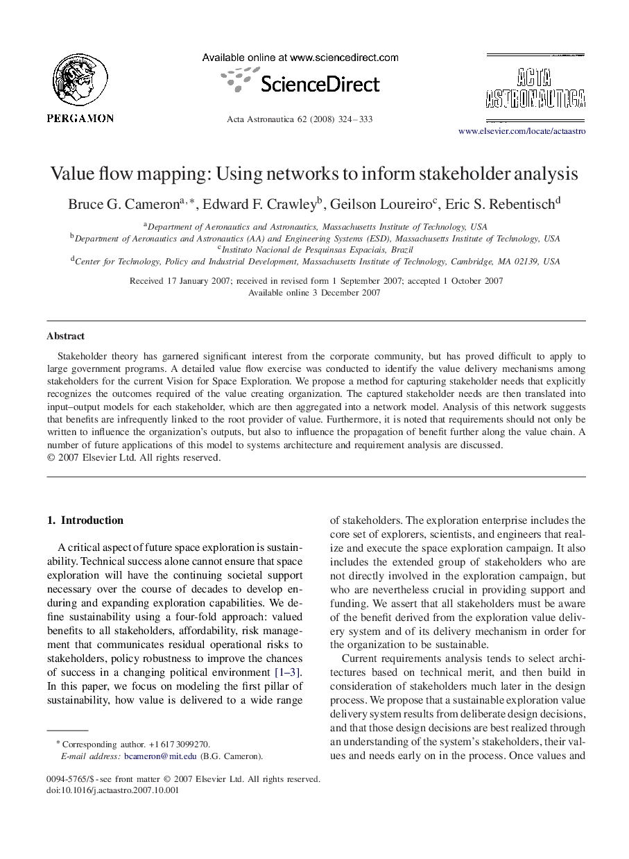 Value flow mapping: Using networks to inform stakeholder analysis