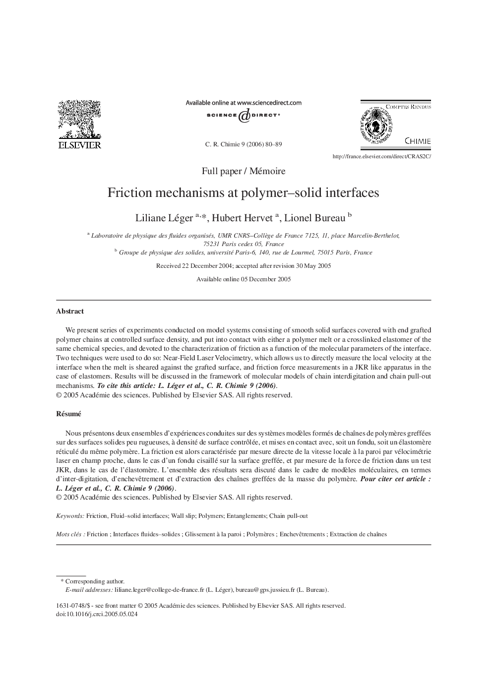 Friction mechanisms at polymer–solid interfaces