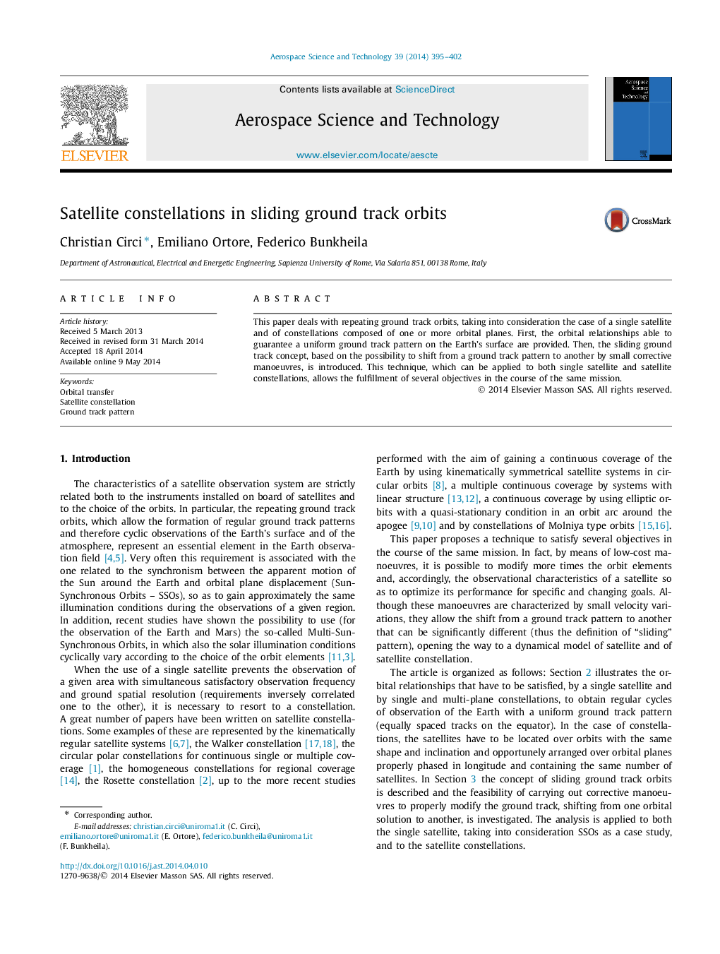 Satellite constellations in sliding ground track orbits