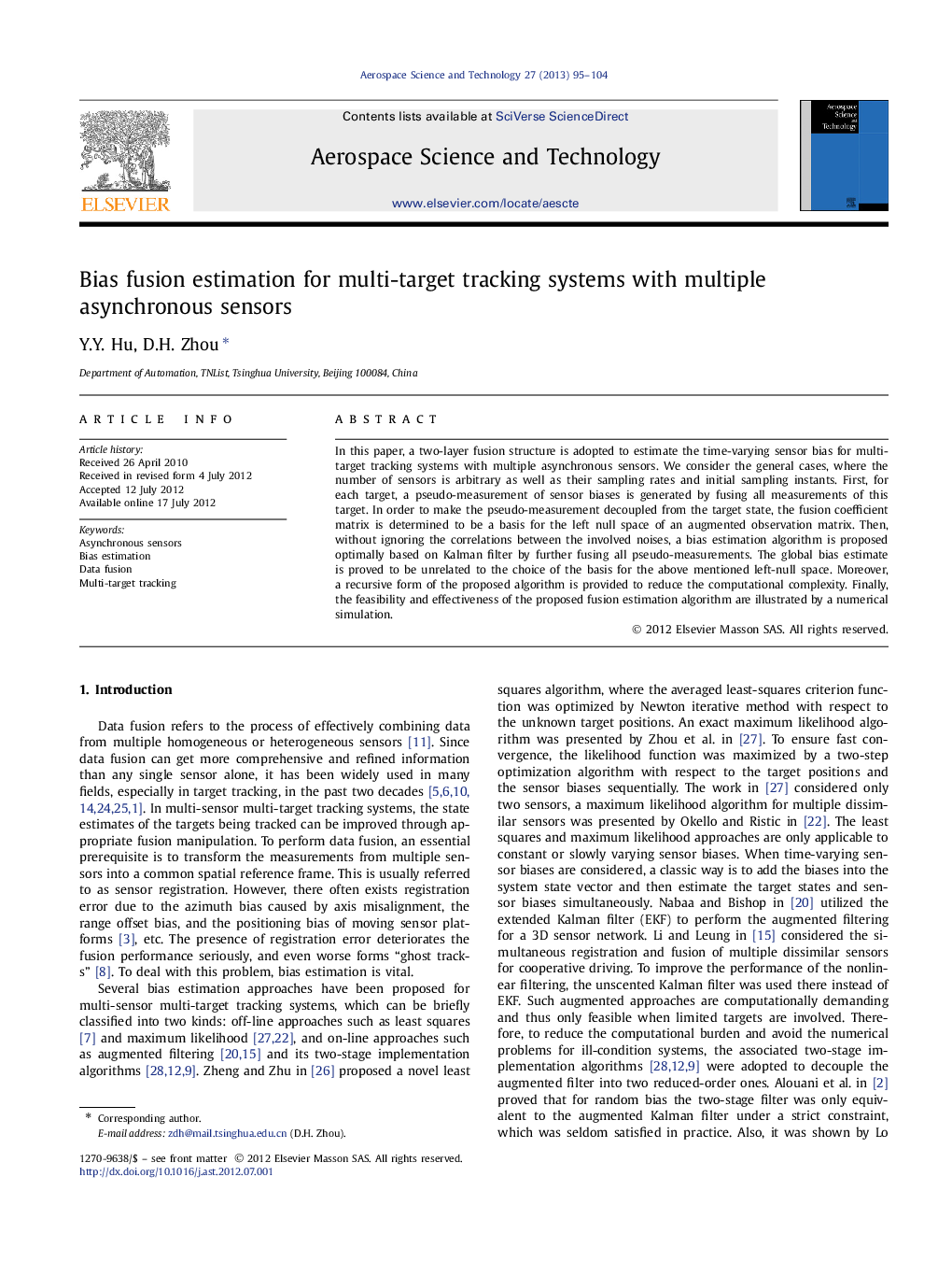 Bias fusion estimation for multi-target tracking systems with multiple asynchronous sensors