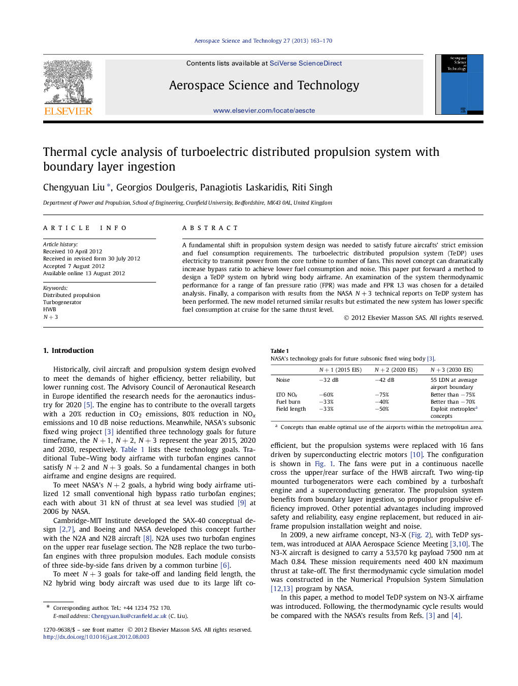 Thermal cycle analysis of turboelectric distributed propulsion system with boundary layer ingestion