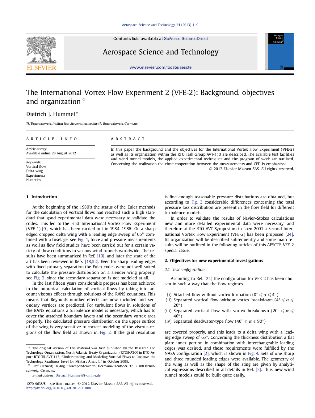 The International Vortex Flow Experiment 2 (VFE-2): Background, objectives and organization 