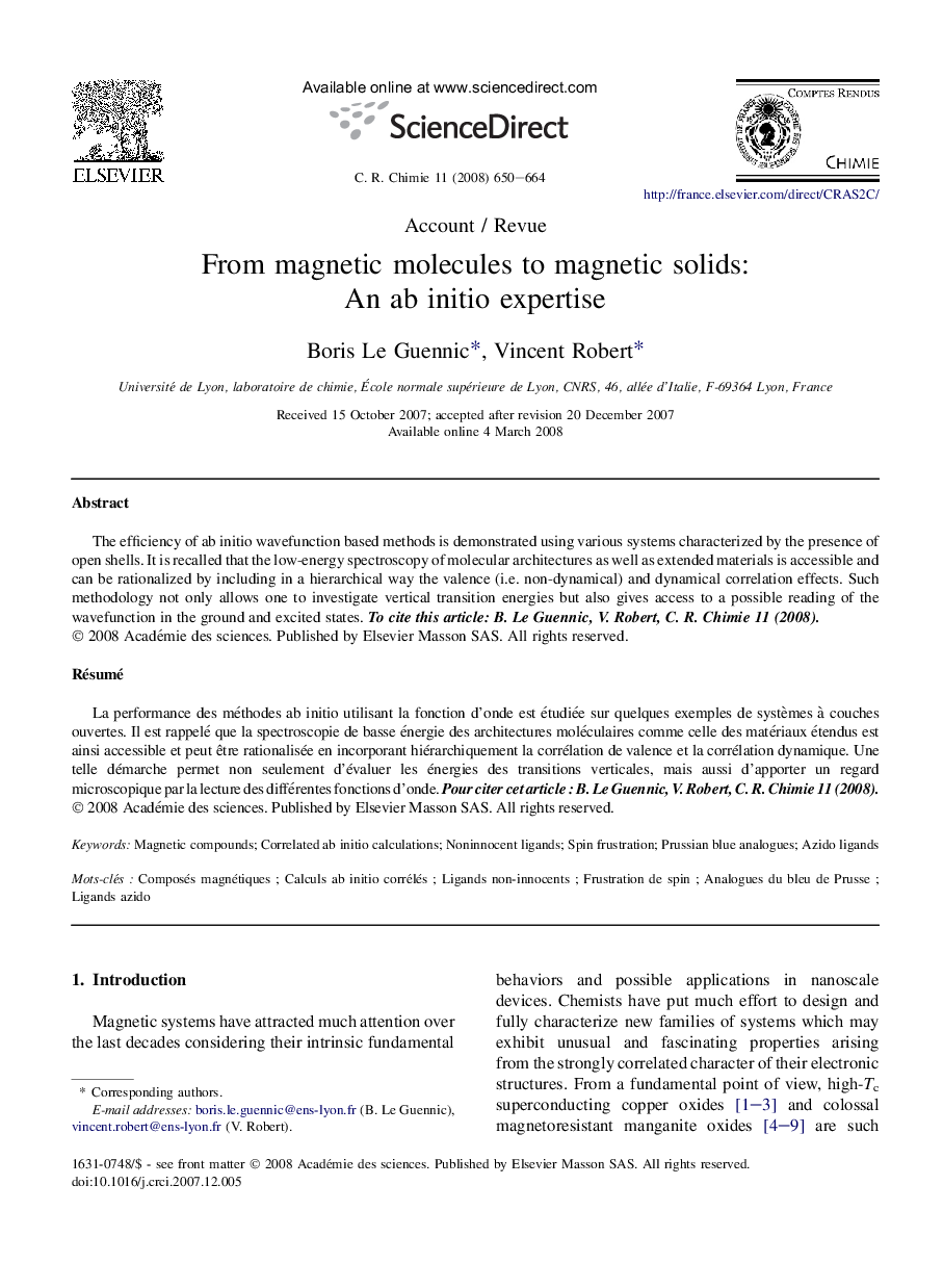 From magnetic molecules to magnetic solids: An ab initio expertise