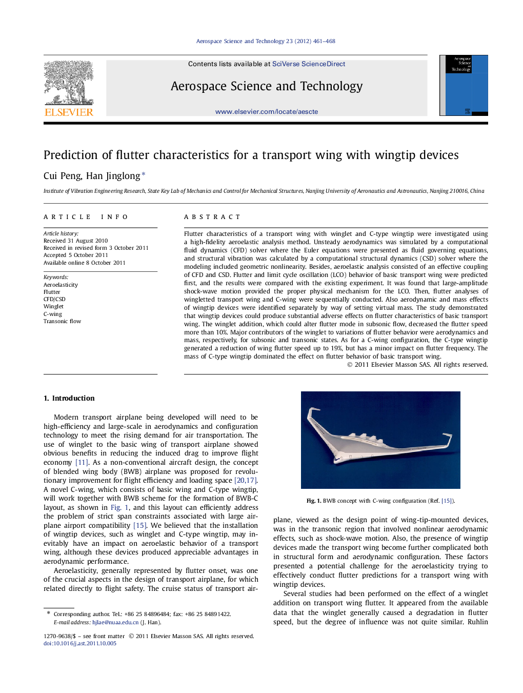 Prediction of flutter characteristics for a transport wing with wingtip devices