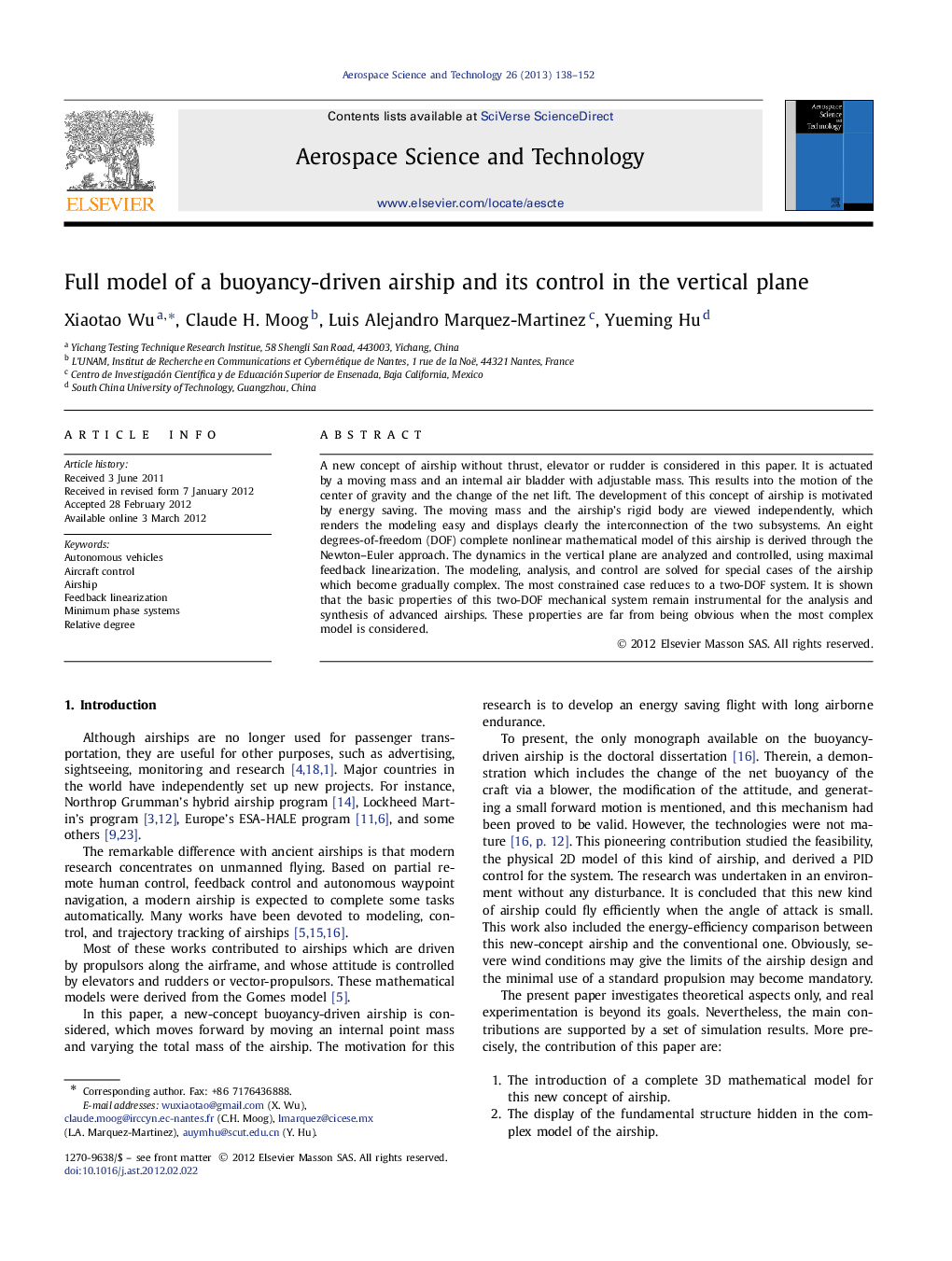 Full model of a buoyancy-driven airship and its control in the vertical plane