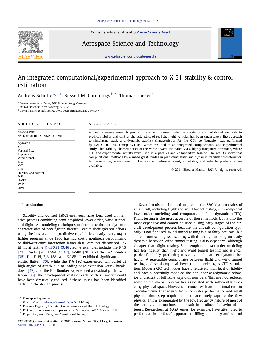 An integrated computational/experimental approach to X-31 stability & control estimation