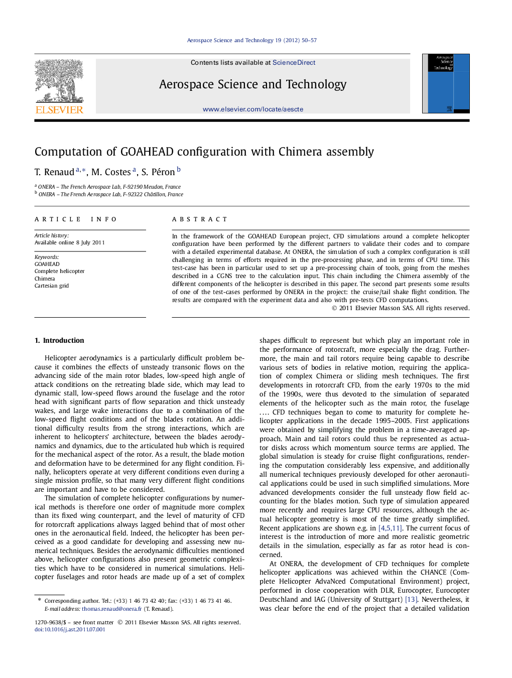 Computation of GOAHEAD configuration with Chimera assembly