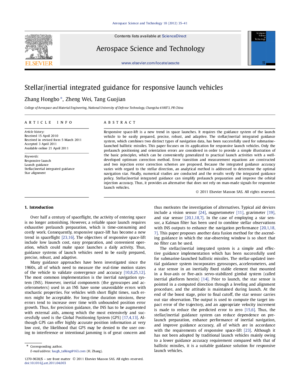 Stellar/inertial integrated guidance for responsive launch vehicles