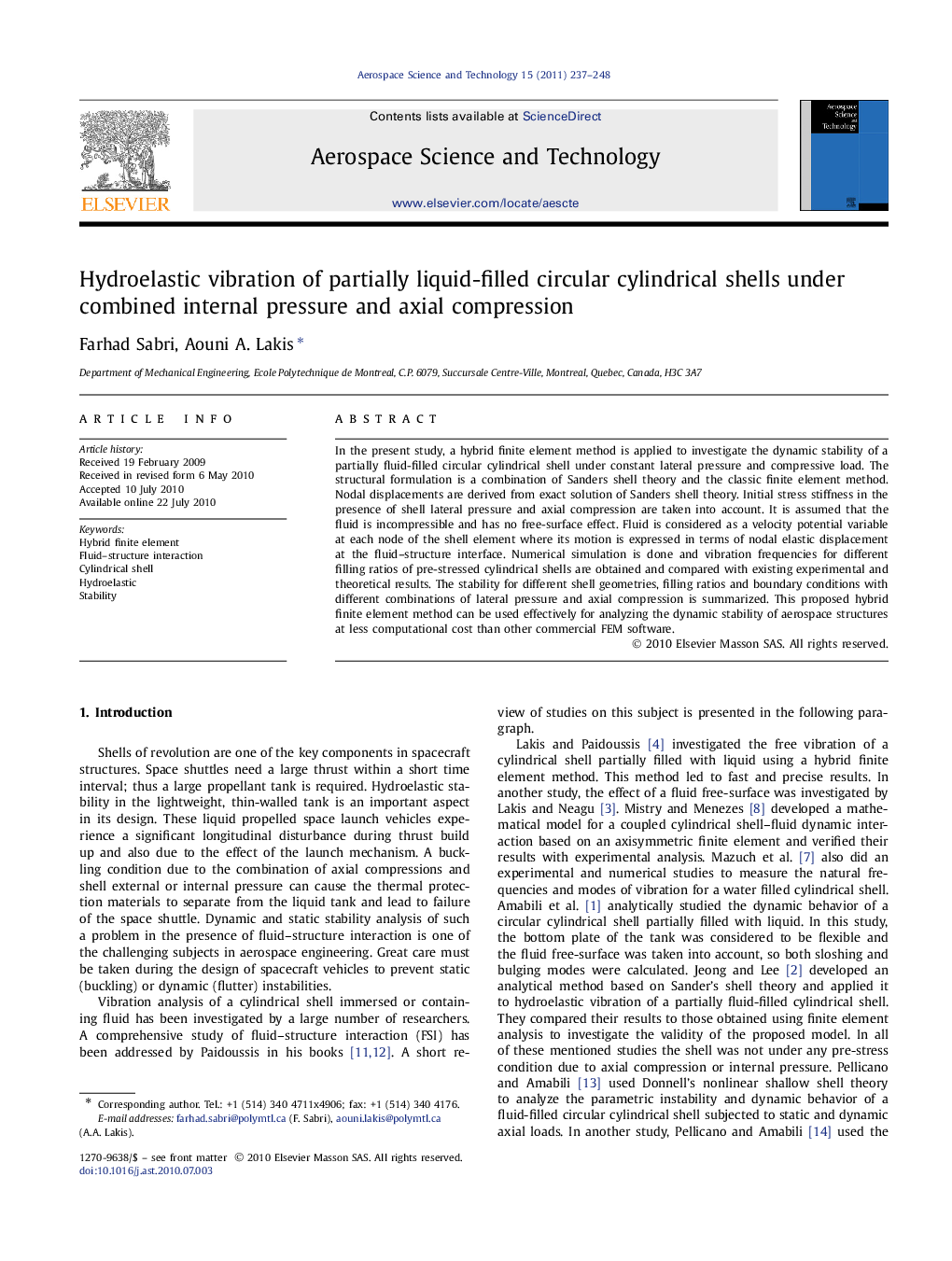 Hydroelastic vibration of partially liquid-filled circular cylindrical shells under combined internal pressure and axial compression