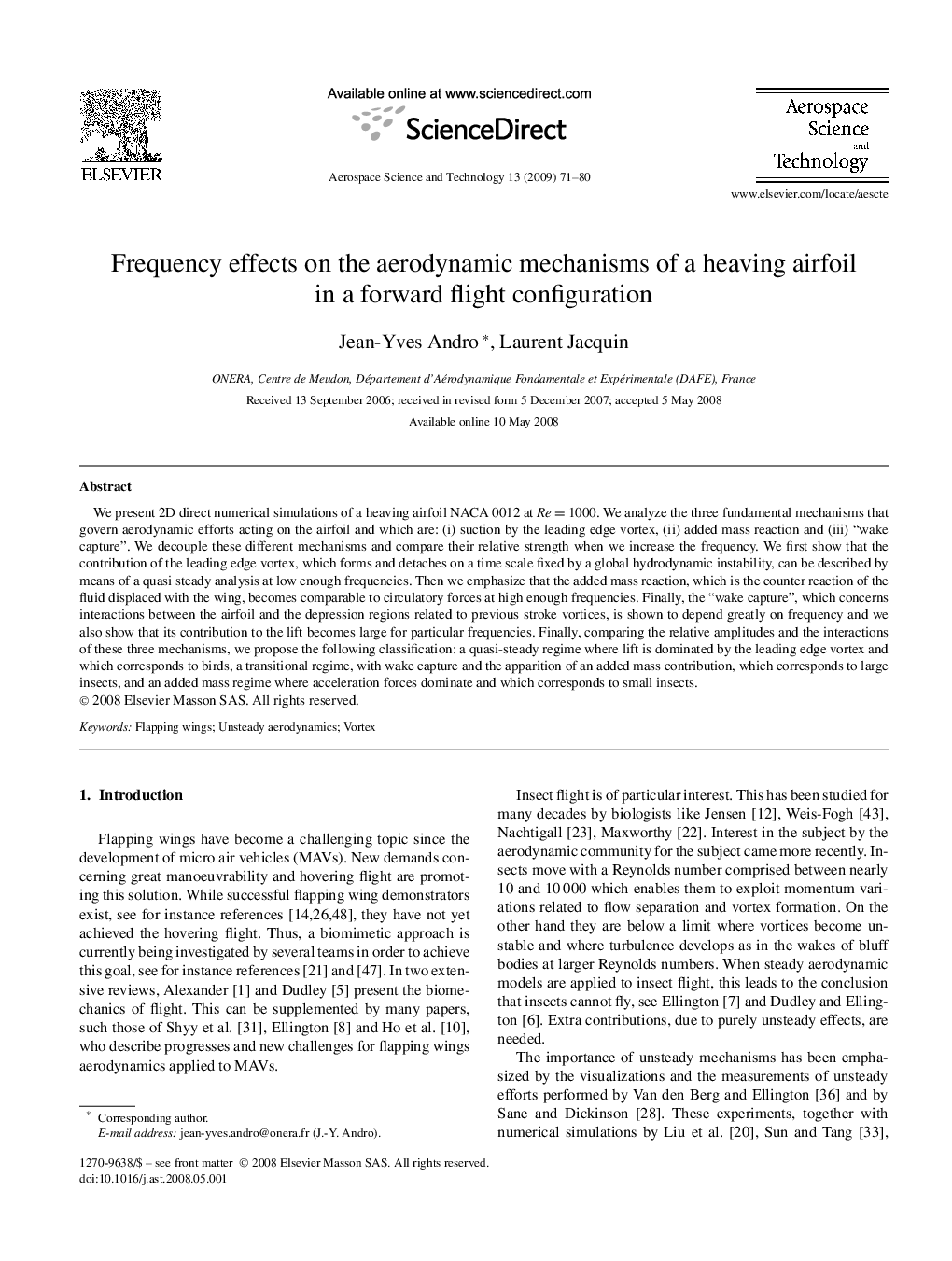 Frequency effects on the aerodynamic mechanisms of a heaving airfoil in a forward flight configuration